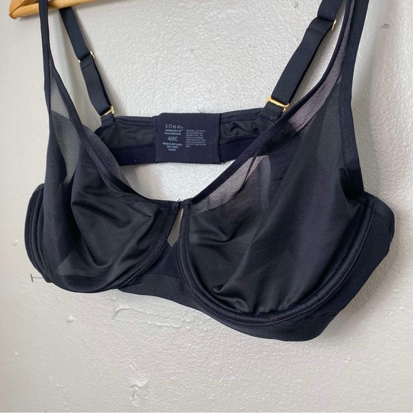 Soma Black Unbelievable Lift Scoop Balconette Bra Size 40C - Picture 3 of 8
